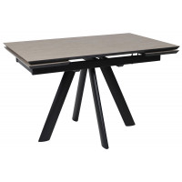 Стол раздвижной JACK-120 120(30+30)*80 бежевый камень - compact cer/черный Стол раздвижной JACK-120 120(30+30)*80 бежевый камень - compact cer/черный