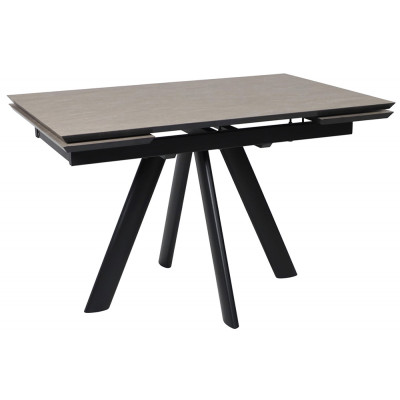 Стол раздвижной JACK-120 120(30+30)*80 бежевый камень - compact cer/черный в Минске