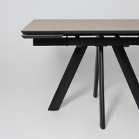 Стол раздвижной JACK-120 120(30+30)*80 бежевый камень - compact cer/черный в Минске