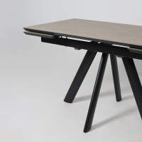 Стол раздвижной JACK-120 120(30+30)*80 бежевый камень - compact cer/черный в Минске