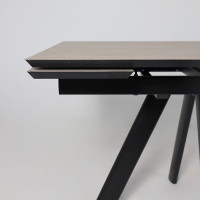 Стол раздвижной JACK-120 120(30+30)*80 бежевый камень - compact cer/черный в Минске