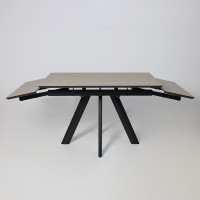 Стол раздвижной JACK-120 120(30+30)*80 бежевый камень - compact cer/черный в Минске
