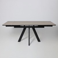 Стол раздвижной JACK-120 120(30+30)*80 бежевый камень - compact cer/черный в Минске