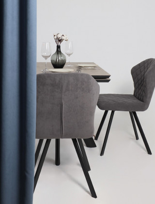 Стол раздвижной JACK-120 120(30+30)*80 бежевый камень - compact cer/черный в Минске