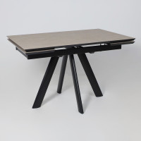 Стол раздвижной JACK-120 120(30+30)*80 бежевый камень - compact cer/черный в Минске