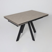 Стол раздвижной JACK-120 120(30+30)*80 бежевый камень - compact cer/черный в Минске