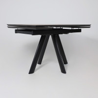 Стол раздвижной JACK-120 120(30+30)*80 бежевый камень - compact cer/черный в Минске