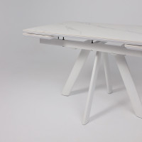 Стол раздвижной JACK-120 120(30+30)*80 CALAKATTA ST CER/белый в Минске Стол раздвижной JACK-120 120(30+30)*80 CALAKATTA ST CER/белый в Минске