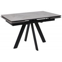 Стол раздвижной JACK-120 120(30+30)*80 ITALIAN LIGHT GREY GLOSS ST CER/черный