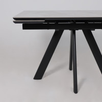 Стол раздвижной JACK-120 120(30+30)*80 ITALIAN LIGHT GREY GLOSS ST CER/черный в Минске