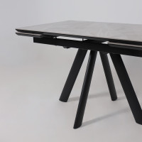 Стол раздвижной JACK-120 120(30+30)*80 ITALIAN LIGHT GREY GLOSS ST CER/черный в Минске