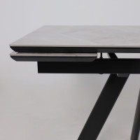 Стол раздвижной JACK-120 120(30+30)*80 ITALIAN LIGHT GREY GLOSS ST CER/черный в Минске
