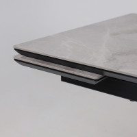 Стол раздвижной JACK-120 120(30+30)*80 ITALIAN LIGHT GREY GLOSS ST CER/черный в Минске