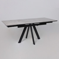 Стол раздвижной JACK-120 120(30+30)*80 ITALIAN LIGHT GREY GLOSS ST CER/черный в Минске