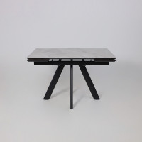 Стол раздвижной JACK-120 120(30+30)*80 ITALIAN LIGHT GREY GLOSS ST CER/черный в Минске