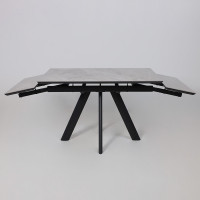 Стол раздвижной JACK-120 120(30+30)*80 ITALIAN LIGHT GREY GLOSS ST CER/черный в Минске