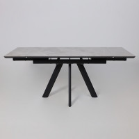 Стол раздвижной JACK-120 120(30+30)*80 ITALIAN LIGHT GREY GLOSS ST CER/черный в Минске