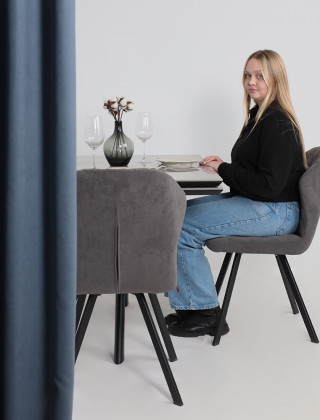 Стол раздвижной JACK-120 120(30+30)*80 ITALIAN LIGHT GREY GLOSS ST CER/черный в Минске