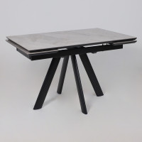 Стол раздвижной JACK-120 120(30+30)*80 ITALIAN LIGHT GREY GLOSS ST CER/черный в Минске