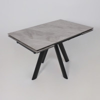 Стол раздвижной JACK-120 120(30+30)*80 ITALIAN LIGHT GREY GLOSS ST CER/черный в Минске