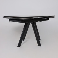 Стол раздвижной JACK-120 120(30+30)*80 ITALIAN LIGHT GREY GLOSS ST CER/черный в Минске