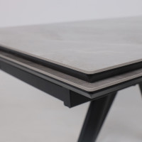 Стол раздвижной JACK-120 120(30+30)*80 ITALIAN LIGHT GREY GLOSS ST CER/черный в Минске