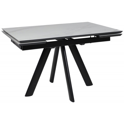 Стол раздвижной JACK-120 120(30+30)*80 мрамор светлый - compact cer/черный в Минске