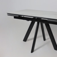 Стол раздвижной JACK-120 120(30+30)*80 мрамор светлый - compact cer/черный в Минске