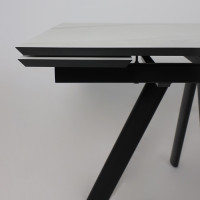 Стол раздвижной JACK-120 120(30+30)*80 мрамор светлый - compact cer/черный в Минске