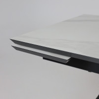 Стол раздвижной JACK-120 120(30+30)*80 мрамор светлый - compact cer/черный в Минске