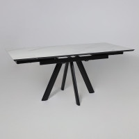 Стол раздвижной JACK-120 120(30+30)*80 мрамор светлый - compact cer/черный в Минске