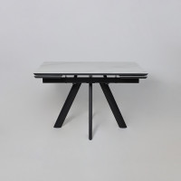 Стол раздвижной JACK-120 120(30+30)*80 мрамор светлый - compact cer/черный в Минске