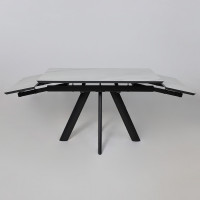 Стол раздвижной JACK-120 120(30+30)*80 мрамор светлый - compact cer/черный в Минске