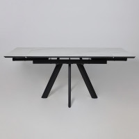 Стол раздвижной JACK-120 120(30+30)*80 мрамор светлый - compact cer/черный в Минске