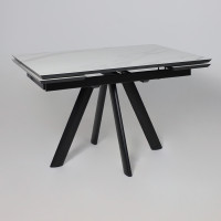 Стол раздвижной JACK-120 120(30+30)*80 мрамор светлый - compact cer/черный в Минске