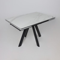 Стол раздвижной JACK-120 120(30+30)*80 мрамор светлый - compact cer/черный в Минске