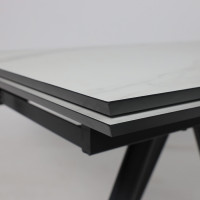 Стол раздвижной JACK-120 120(30+30)*80 мрамор светлый - compact cer/черный в Минске