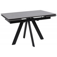 Стол раздвижной JACK-120 120(30+30)*80 STONE GREY ST CER/черный