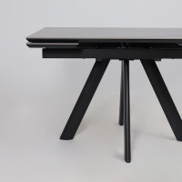 Стол раздвижной JACK-120 120(30+30)*80 STONE GREY ST CER/черный в Минске