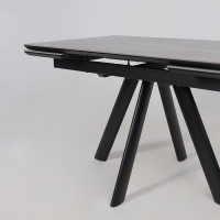 Стол раздвижной JACK-120 120(30+30)*80 STONE GREY ST CER/черный в Минске