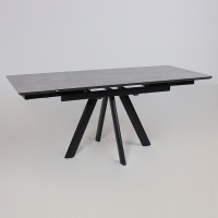 Стол раздвижной JACK-120 120(30+30)*80 STONE GREY ST CER/черный в Минске