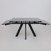 Стол раздвижной JACK-120 120(30+30)*80 STONE GREY ST CER/черный в Минске