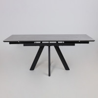 Стол раздвижной JACK-120 120(30+30)*80 STONE GREY ST CER/черный в Минске