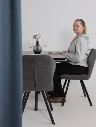 Стол раздвижной JACK-120 120(30+30)*80 STONE GREY ST CER/черный в Минске