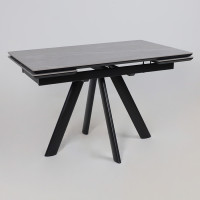 Стол раздвижной JACK-120 120(30+30)*80 STONE GREY ST CER/черный в Минске
