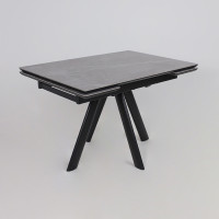 Стол раздвижной JACK-120 120(30+30)*80 STONE GREY ST CER/черный в Минске