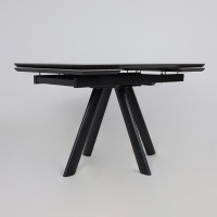 Стол раздвижной JACK-120 120(30+30)*80 STONE GREY ST CER/черный в Минске