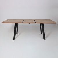 Стол раздвижной LEON LUX RADIAL-160 160(205)*90 дуб веллингтон/черный в Минске