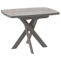 Стол раздвижной LEONEL-110 110(145)*85 бежевый камень-HPL/капучино