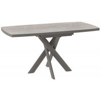 Стол раздвижной LEONEL-110 110(145)*85 бежевый камень-HPL/капучино в Минске Стол раздвижной LEONEL-110 110(145)*85 бежевый камень-HPL/капучино в Минске